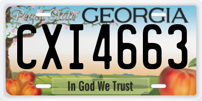 GA license plate CXI4663
