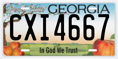 GA license plate CXI4667
