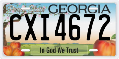 GA license plate CXI4672