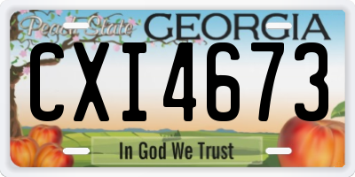 GA license plate CXI4673