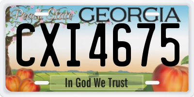 GA license plate CXI4675