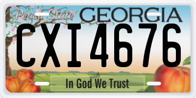 GA license plate CXI4676