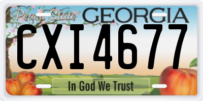 GA license plate CXI4677
