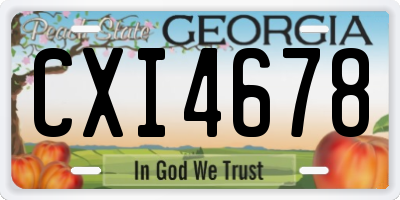 GA license plate CXI4678