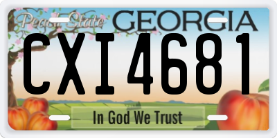 GA license plate CXI4681