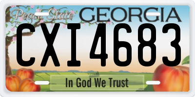 GA license plate CXI4683