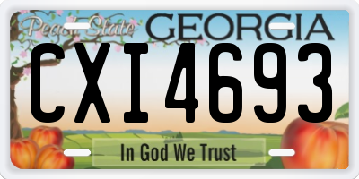 GA license plate CXI4693