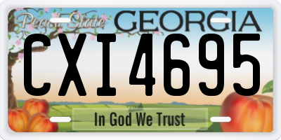 GA license plate CXI4695