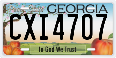 GA license plate CXI4707