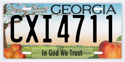 GA license plate CXI4711