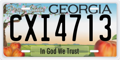 GA license plate CXI4713