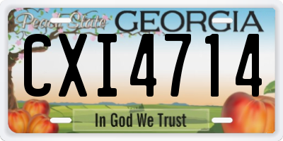 GA license plate CXI4714