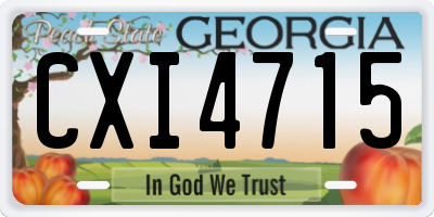 GA license plate CXI4715