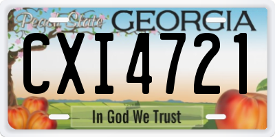 GA license plate CXI4721