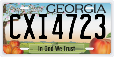 GA license plate CXI4723