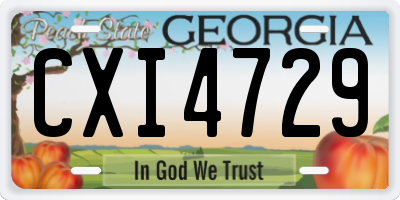 GA license plate CXI4729