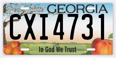 GA license plate CXI4731