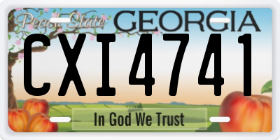 GA license plate CXI4741