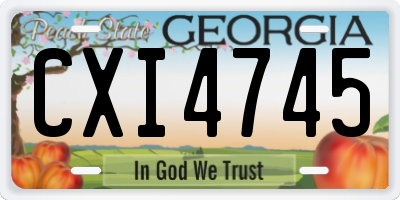 GA license plate CXI4745