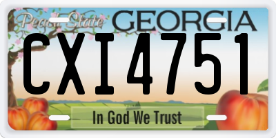 GA license plate CXI4751