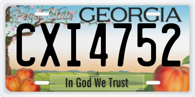 GA license plate CXI4752
