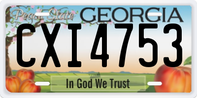 GA license plate CXI4753