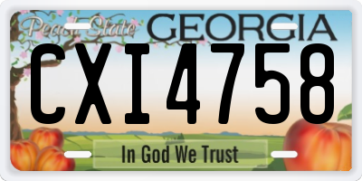 GA license plate CXI4758