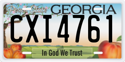 GA license plate CXI4761