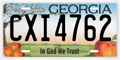 GA license plate CXI4762