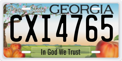 GA license plate CXI4765