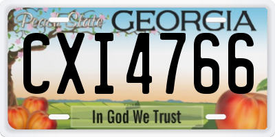 GA license plate CXI4766