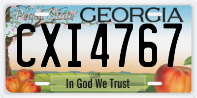 GA license plate CXI4767