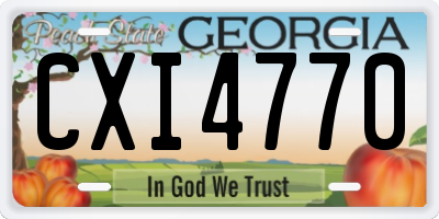 GA license plate CXI4770