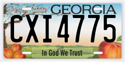 GA license plate CXI4775