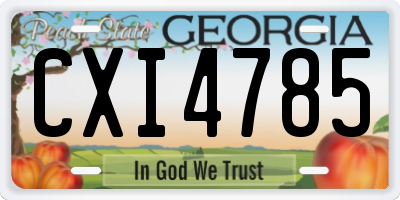 GA license plate CXI4785