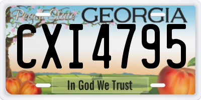 GA license plate CXI4795