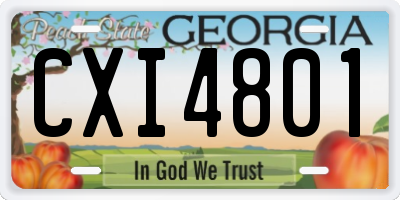 GA license plate CXI4801