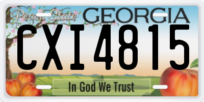 GA license plate CXI4815