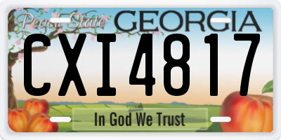GA license plate CXI4817