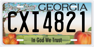 GA license plate CXI4821