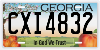 GA license plate CXI4832