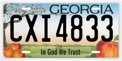 GA license plate CXI4833