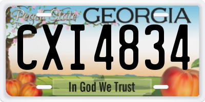 GA license plate CXI4834