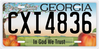 GA license plate CXI4836