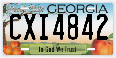 GA license plate CXI4842