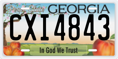 GA license plate CXI4843