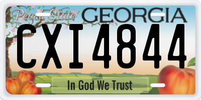 GA license plate CXI4844