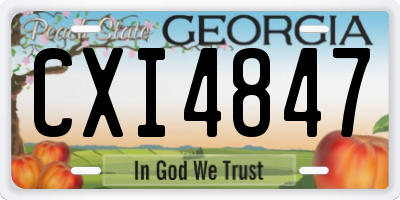 GA license plate CXI4847
