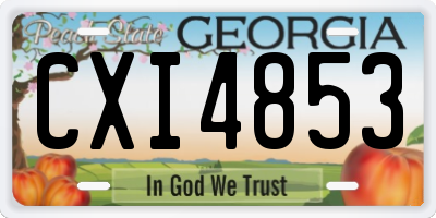 GA license plate CXI4853