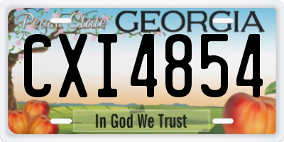 GA license plate CXI4854